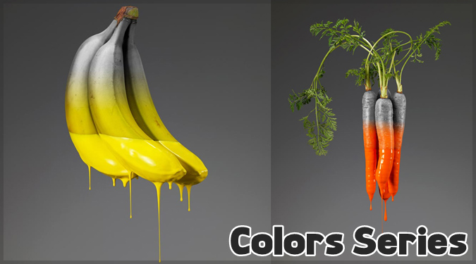 野菜や果物から色が落ちていく！？ユニークな写真シリーズ