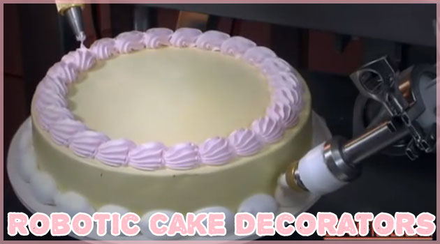 ロボットがケーキをデコレーションする映像が面白い！